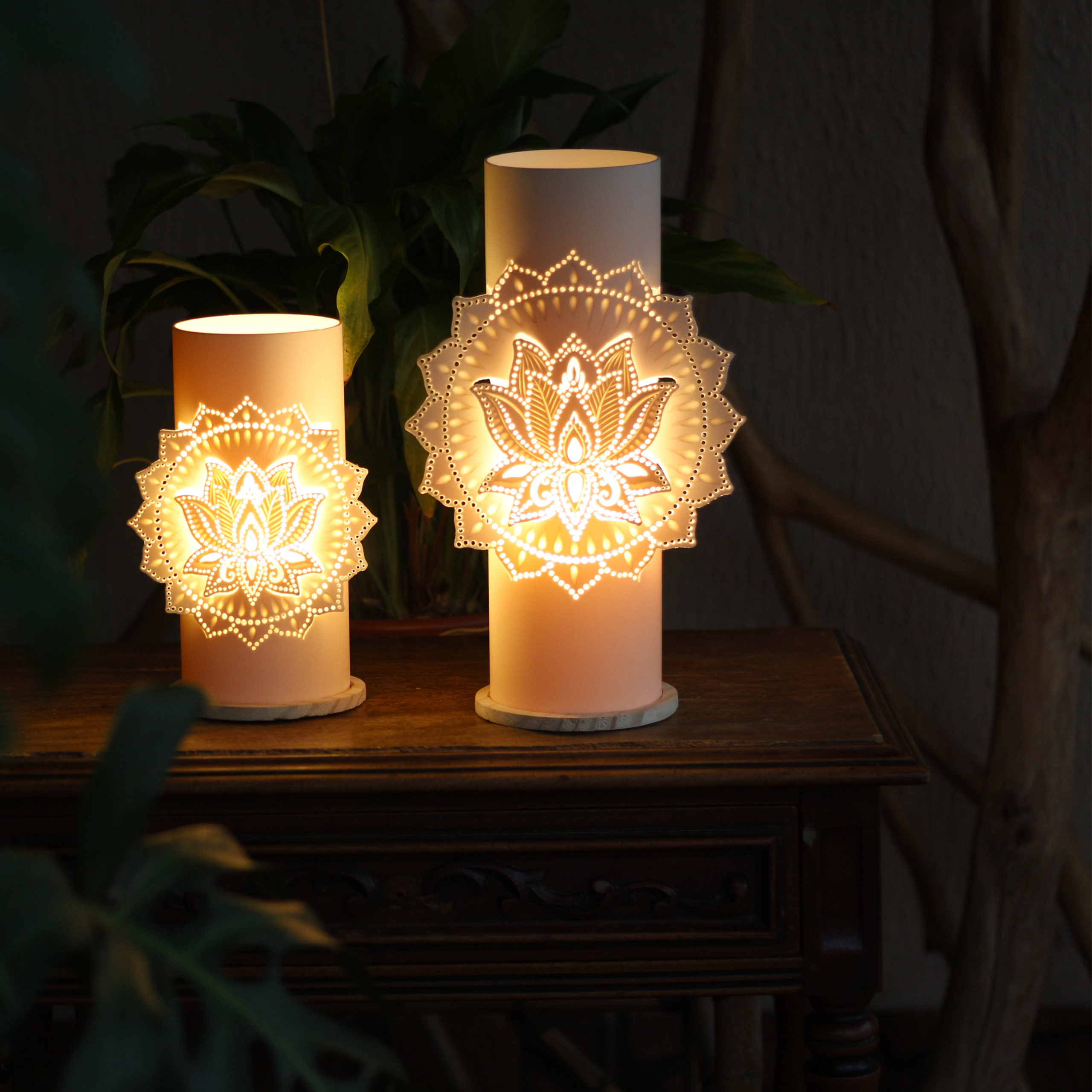 LOTUS COM MANDALA - LUMINÁRIA - Imagem 2